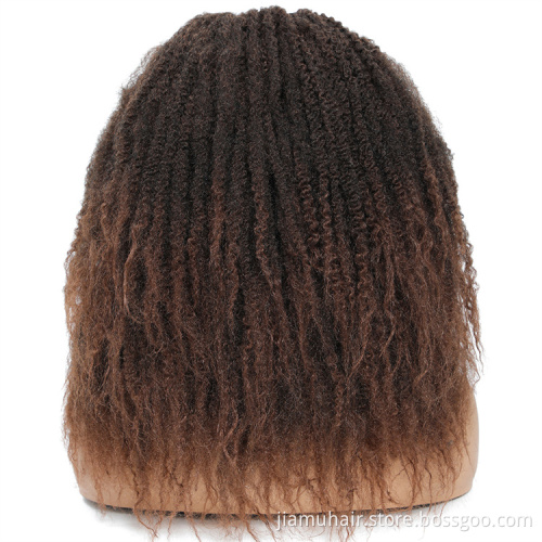 Afro Kinky Marley Twist Wig Black Ombre Brown Marley Braids Headband Wig Synthetic Braiding Hair Wig